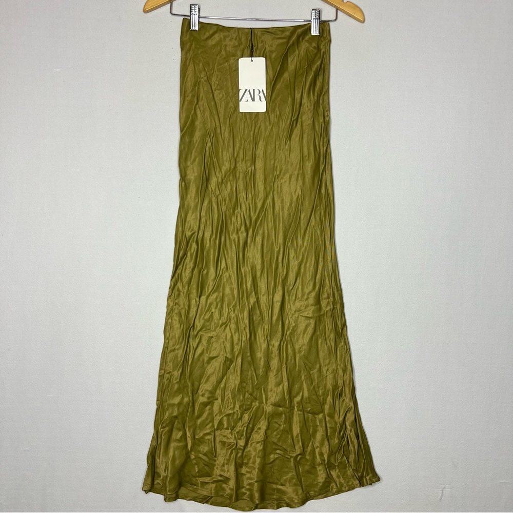 Zara Olive Green Maxi Skirt
